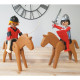 figurines Playmobil Plastoy sur leurs chevaux