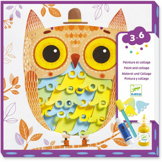 Coffret peinture et collage "Oh, c'est chouette !" DJECO 9688