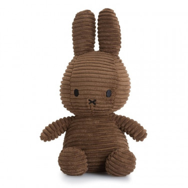 Peluche Miffy en velours côtelé marron 24cm