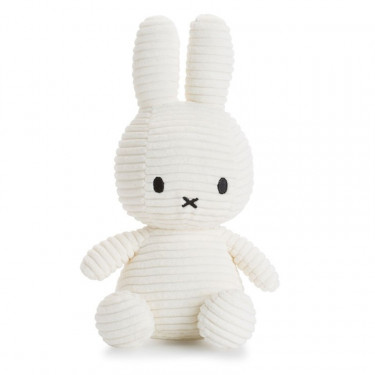 Peluche Miffy en velours côtelé blanc 24cm