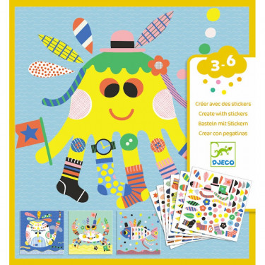 Créer des animaux marins avec des stickers DJECO 8931