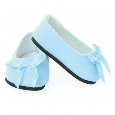Ballerines bleu ciel pour poupées de 39 à 48 cm Petitcollin