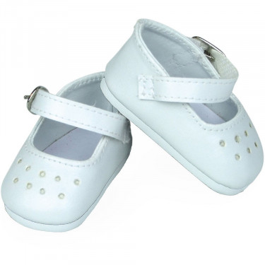 Chaussures blanches à bride pour poupées de 39 à 48 cm Petitcollin
