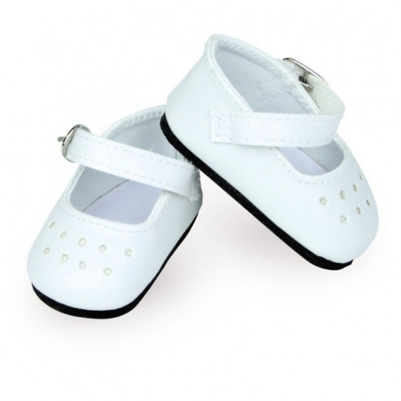 Chaussures blanches à bride pour poupées de 34 cm Petitcollin