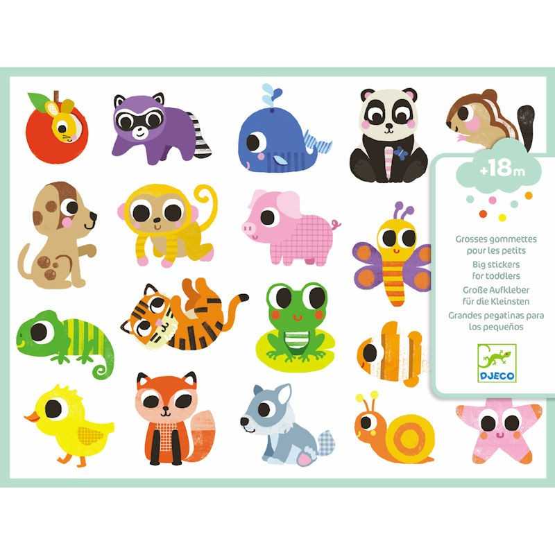 Grosses Gommettes Pour Les Petits Bebes Animaux Djeco 9084