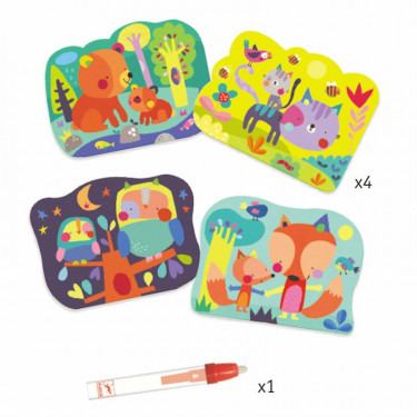 Coloriages magiques à l'eau "Caché dans les bois" DJECO 9064