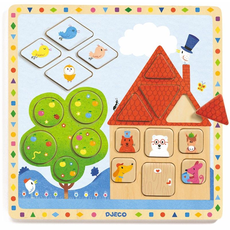 Puzzle éducatif en bois pour enfants, jeu 2 en 1 sur le thème des