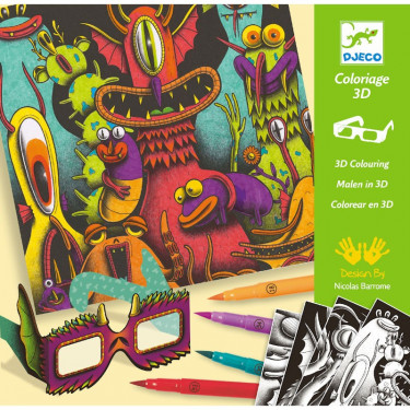 Coffret coloriage 3D "Funny Freaks" DJECO 8651