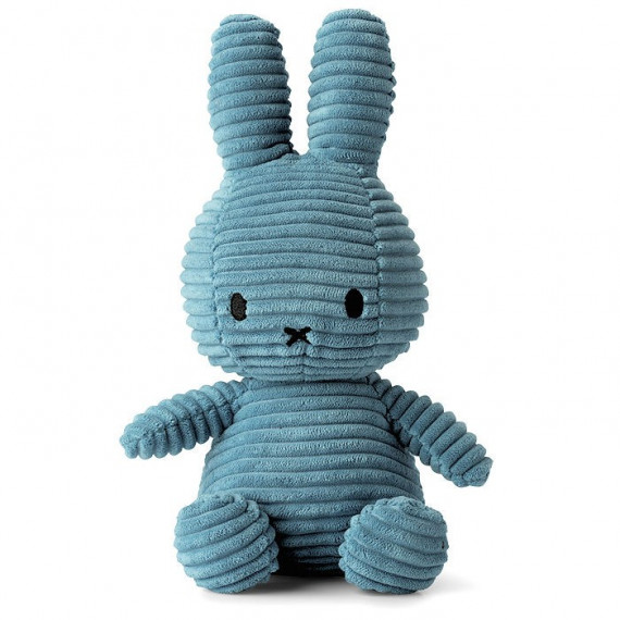 Peluche Miffy en velours côtelé bleu "aviateur" 24cm