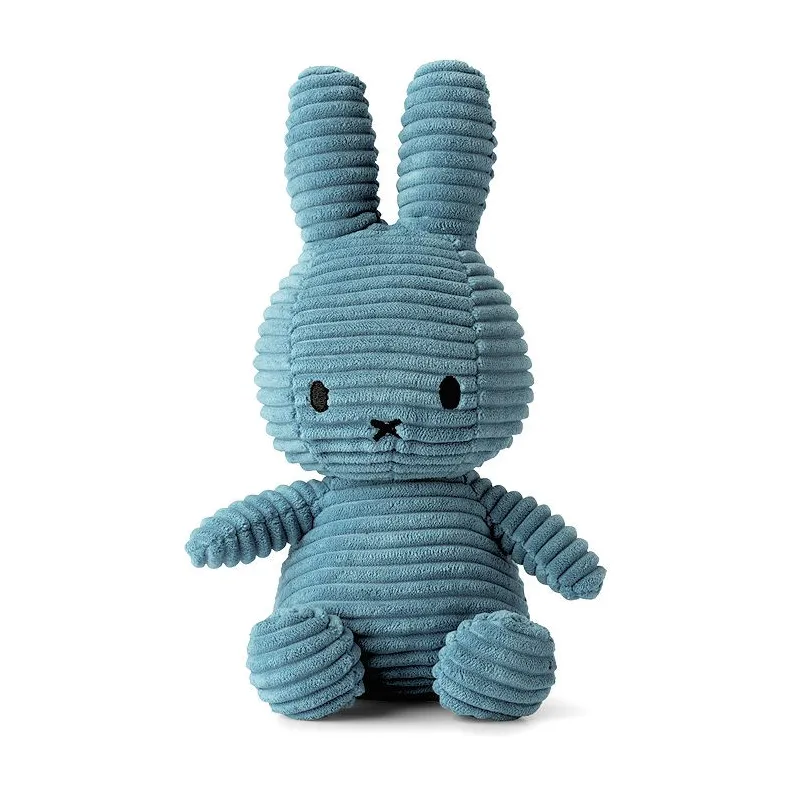 Peluche Miffy en velours côtelé bleu "aviateur" 24cm