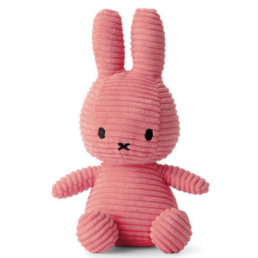 Peluche Miffy en velours côtelé rose "bubblegum" 24cm