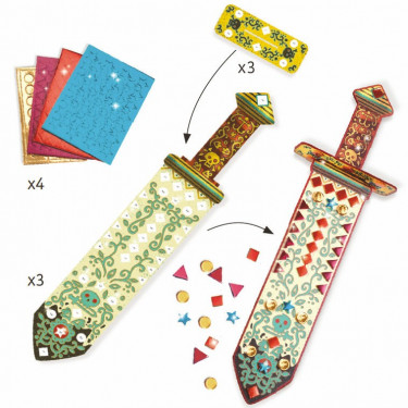 Sabres mosaïques à décorer "Comme un pirate" DIY DJECO 7902