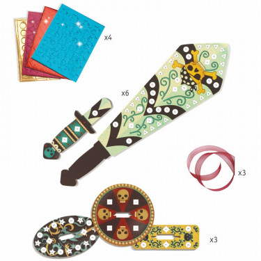 Sabres mosaïques à décorer "Comme un pirate" DIY DJECO 7902