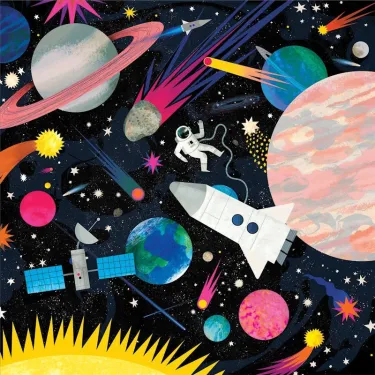 Puzzle qui Brille dans le Noir "Espace" 500 pcs Mudpuppy
