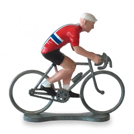 Figurine cycliste maillot Norvège _ Bernard & Eddy