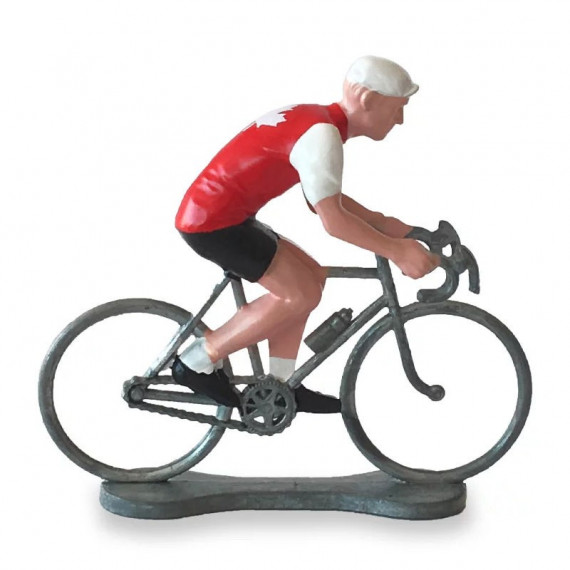 Figurine cycliste maillot Canada _ Bernard & Eddy