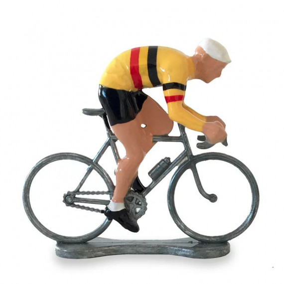 Figurine cycliste sprinteur maillot jaune-belge_ Bernard & Eddy