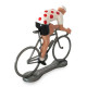 Figurine cycliste sprinteur maillot blanc pois rouge _ Bernard & Eddy