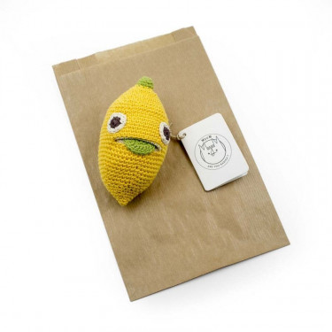 Hochet citron en crochet "The veggy toys", coton bio