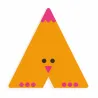 Lettre A en bois DJECO Animaux graphiques / orange