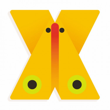 Lettre X en bois DJECO Animaux graphiques
