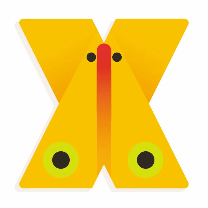 Lettre X en bois DJECO Animaux graphiques