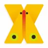 Lettre X en bois DJECO Animaux graphiques
