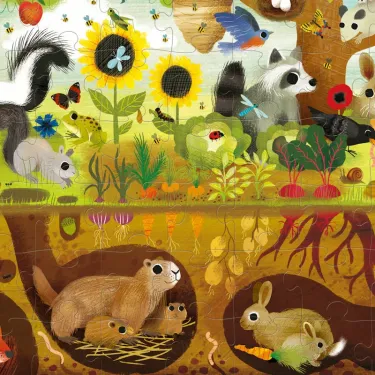Puzzle dessus-dessous 'Animaux du jardin' 48 pcs CROCODILE CREEK