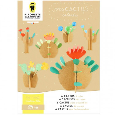 6 cactus à créer, kit créatif pour enfant Pirouette Cacahouète