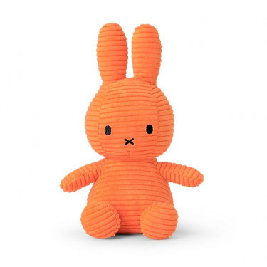 Peluche Miffy en velours côtelé orange fluo 24cm