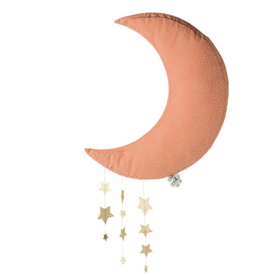 Lune rose avec étoiles Picca Loulou 45 cm