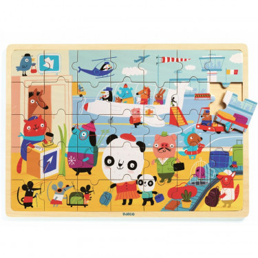Puzzle en bois 'Puzzlo Aéroport' 35 pcs DJECO 1818