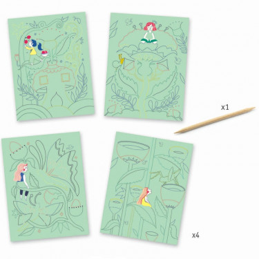 Cartes à gratter pastel 'Jardin fabuleux' DJECO 9719