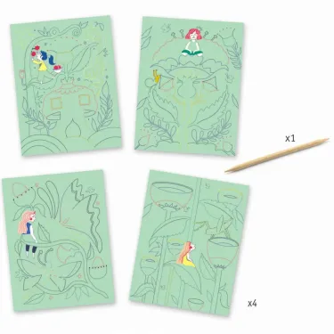 Cartes à gratter pastel 'Jardin fabuleux' DJECO 9719