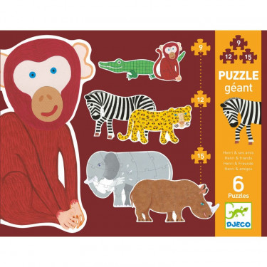 Puzzlo Jungle - Puzzle - 15 pièces - Djeco