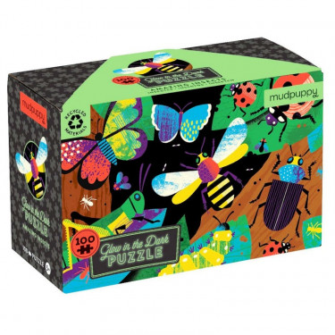 Puzzle qui Brille dans le Noir 'Incroyables insectes' 100 pcs Mudpuppy