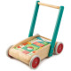 Chariot de marche avec cubes en bois, tender leaf toys