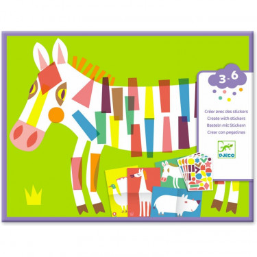 Créer avec des stickers "Les grands animaux" DJECO 9046