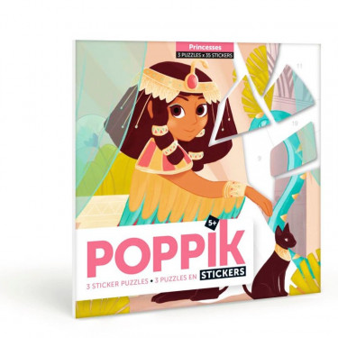 3 puzzles en stickers "Princesses" Poppik