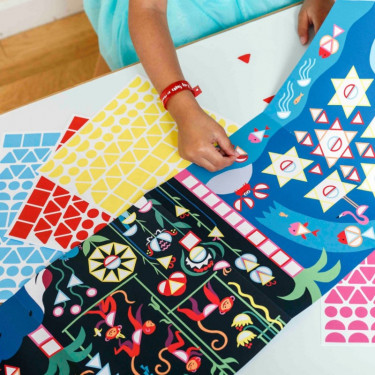 Poster mosaïque avec des gommettes "Jungle" Poppik