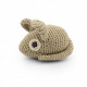 Hochet souris grise en crochet "The veggy toys", coton bio