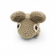 Hochet souris grise en crochet "The veggy toys", coton bio