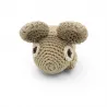 Hochet souris grise en crochet "The veggy toys", coton bio