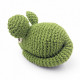 Hochet souris verte en crochet "The veggy toys", coton bio