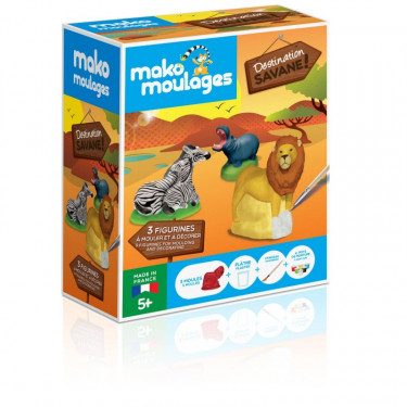 Mako Moulages Animaux de la savane, coffret 3 moules 39059