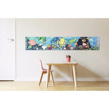 Poster mosaïque avec des gommettes "Aquarium" Poppik