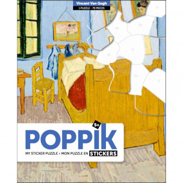 Puzzle de 70 stickers "La chambre de Vincent van Gogh" Poppik