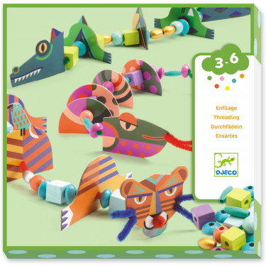 Jeu d'enfilage pour créer des animaux "Mes animaux à moi" DJECO 8978