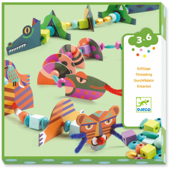 Jeu d'enfilage pour créer des animaux "Mes animaux à moi" DJECO 8978