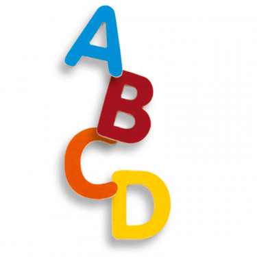 83 petites lettres magnétiques en bois DJECO 3101